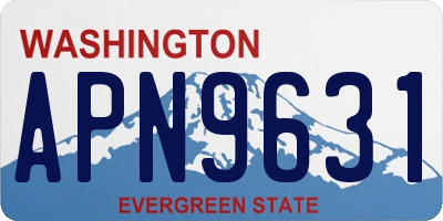 WA license plate APN9631