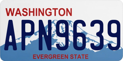 WA license plate APN9639