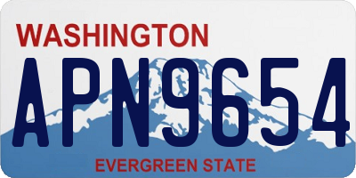 WA license plate APN9654