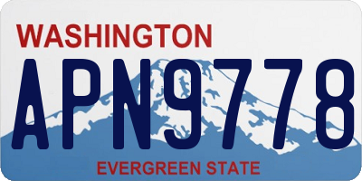 WA license plate APN9778