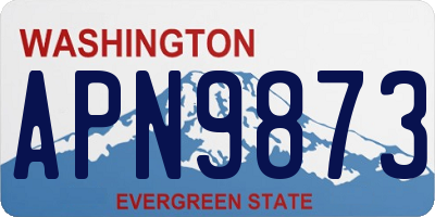 WA license plate APN9873