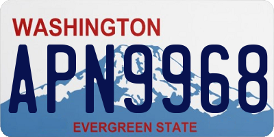 WA license plate APN9968
