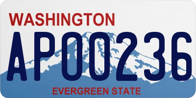 WA license plate APO0236