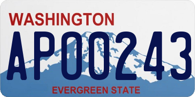 WA license plate APO0243