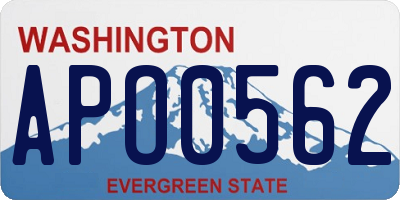 WA license plate APO0562