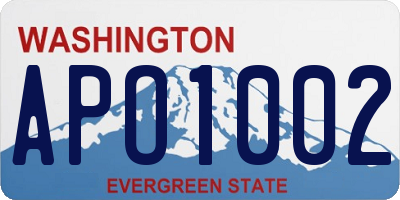 WA license plate APO1002