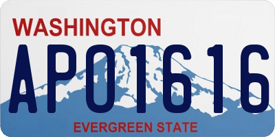 WA license plate APO1616