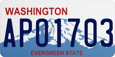 WA license plate APO1703