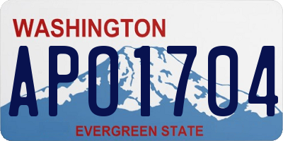 WA license plate APO1704