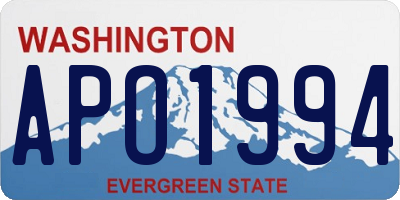 WA license plate APO1994