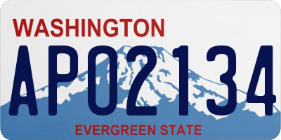 WA license plate APO2134