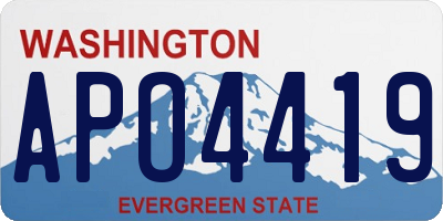 WA license plate APO4419
