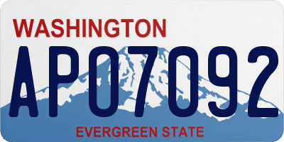 WA license plate APO7092
