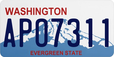 WA license plate APO7311