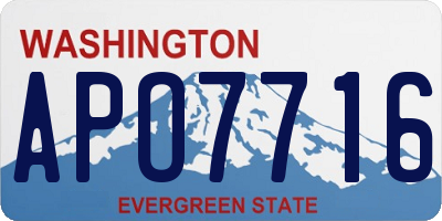WA license plate APO7716