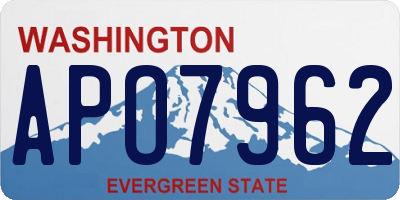 WA license plate APO7962