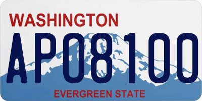 WA license plate APO8100