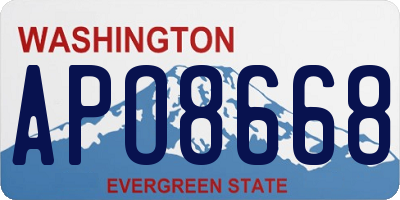 WA license plate APO8668