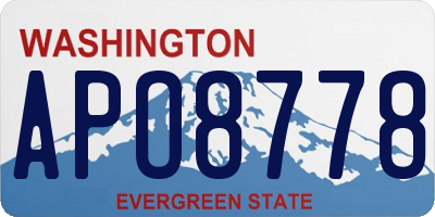 WA license plate APO8778