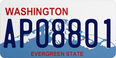 WA license plate APO8801
