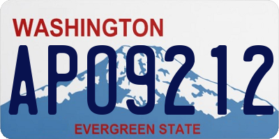 WA license plate APO9212