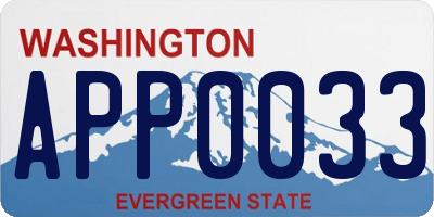 WA license plate APP0033