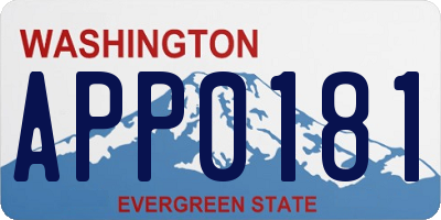 WA license plate APP0181