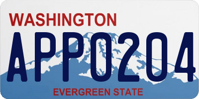 WA license plate APP0204