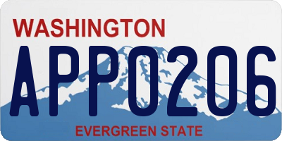 WA license plate APP0206