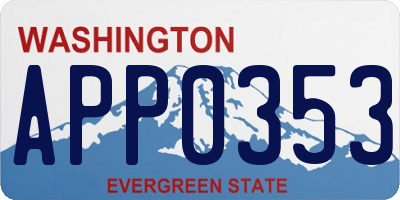 WA license plate APP0353