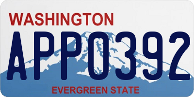WA license plate APP0392