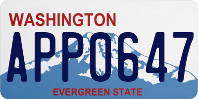 WA license plate APP0647
