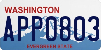 WA license plate APP0803