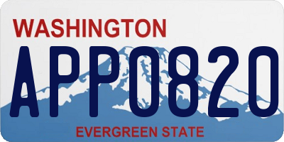 WA license plate APP0820