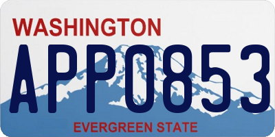 WA license plate APP0853