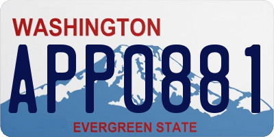 WA license plate APP0881