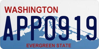 WA license plate APP0919