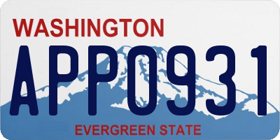 WA license plate APP0931