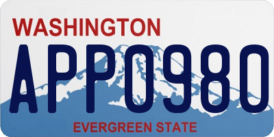 WA license plate APP0980