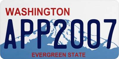 WA license plate APP2007