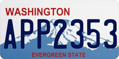 WA license plate APP2353
