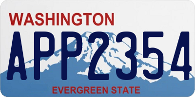 WA license plate APP2354