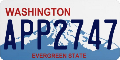 WA license plate APP2747