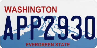 WA license plate APP2930