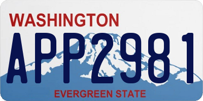 WA license plate APP2981