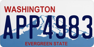 WA license plate APP4983