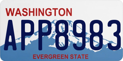 WA license plate APP8983
