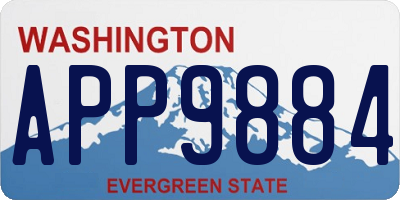 WA license plate APP9884
