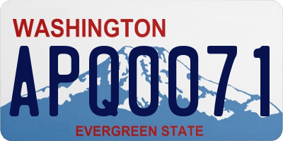 WA license plate APQ0071