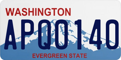 WA license plate APQ0140